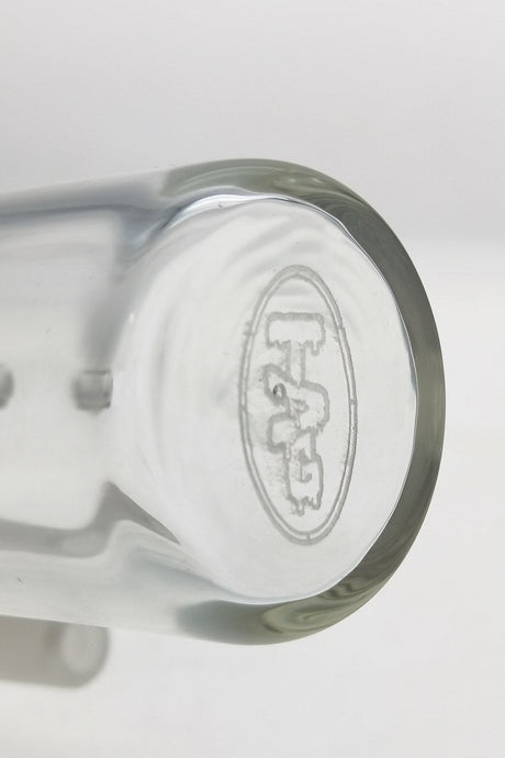 Close-up view of TAG logo on Removable Downstem Ash Catcher, 18/14MM, clear glass