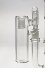 TAG Clear Quartz Ash Catcher with Removable Downstem, 14MM Male to 18MM Female, Side View