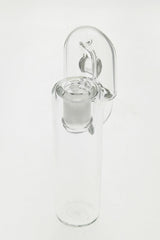 TAG clear ash catcher with removable downstem, 14MM Male to 18MM Female, front view on white