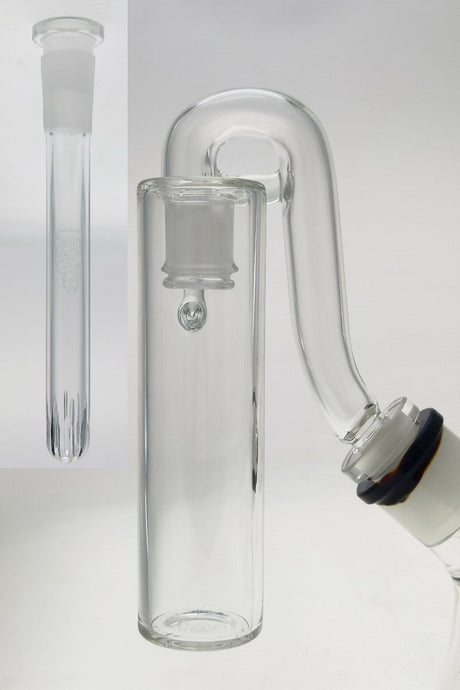 TAG Clear Ash Catcher with Removable Downstem 18MM Male to Female for Bongs, Side View