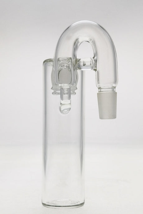 TAG Quartz Ash Catcher with Removable Downstem, 18MM Male to Female, Front View on White