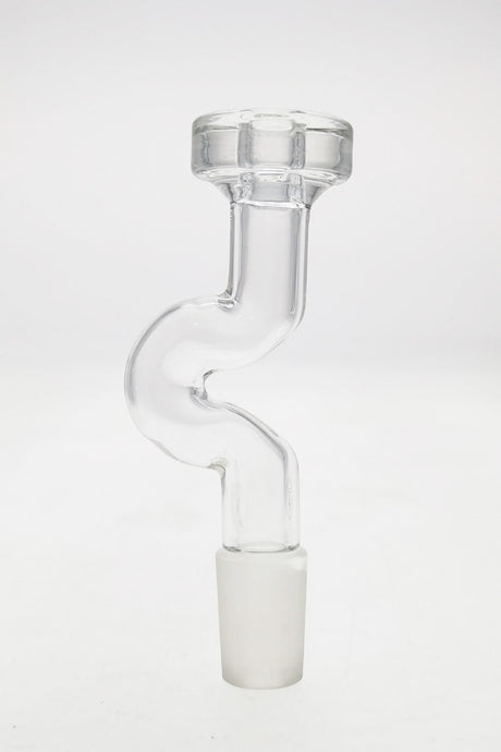 TAG Curved Straight Neck for Errl Cannon, 18MM Male Joint, Clear Glass, Front View