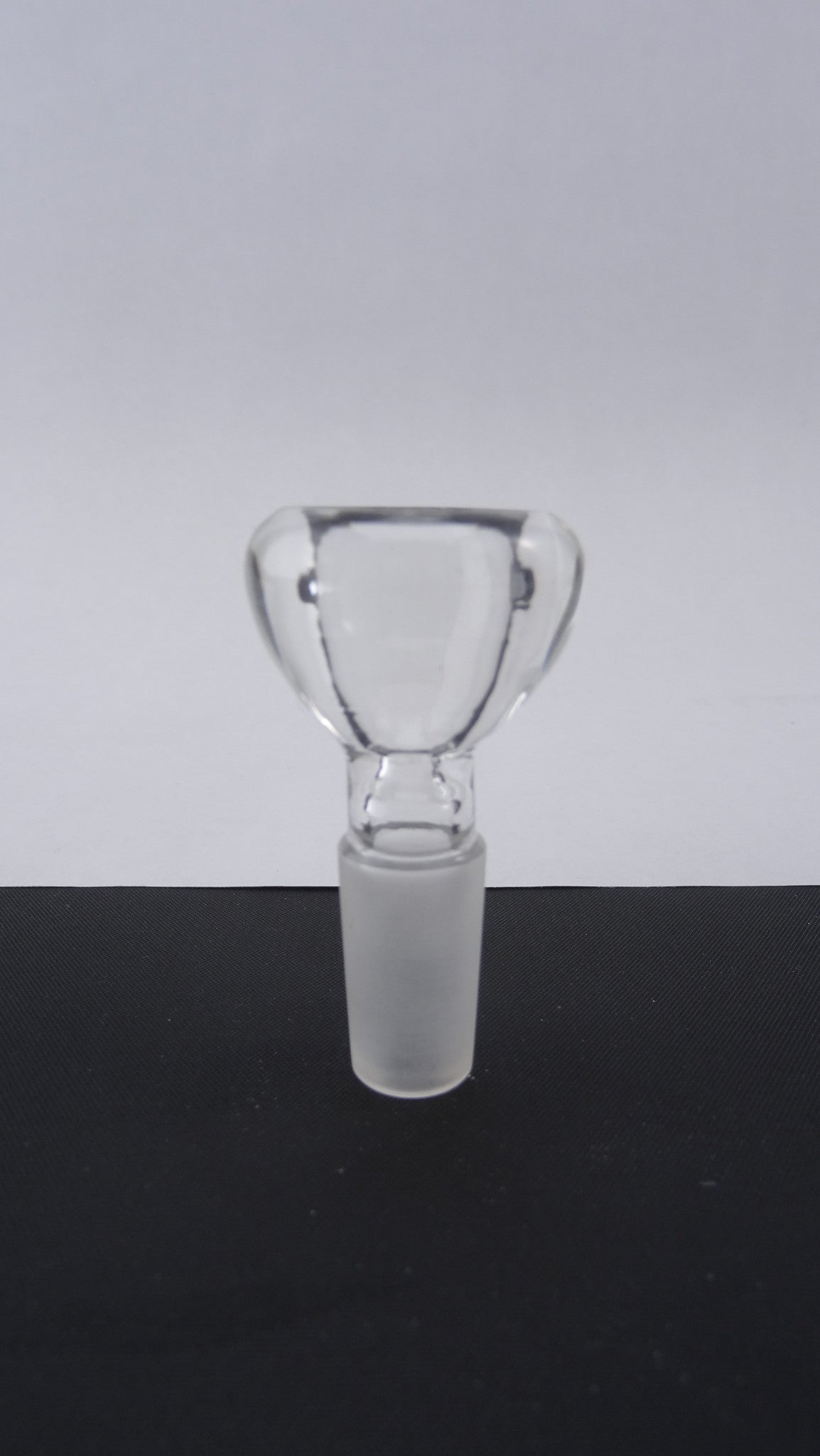 TAG - Clear Glass Single Hole Slide without Handle, Front View on Seamless White Background