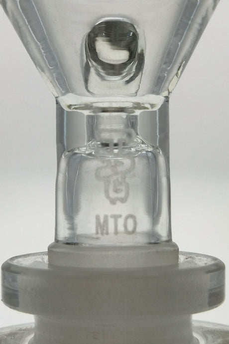 Close-up of TAG Single Hole Slide with Handle for Bongs, Rasta Color, Female Joint