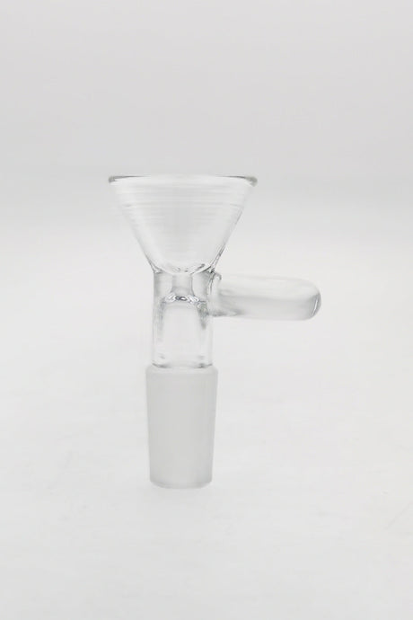 TAG - Clear Glass Bong Bowl with Rasta Handle, 14mm Female Joint - Front View