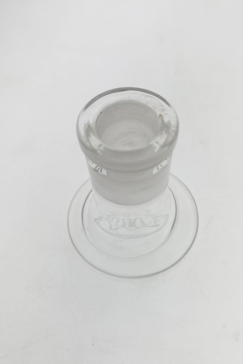 TAG clear glass slide holder stand front view for 14-19mm bong bowls, sturdy base