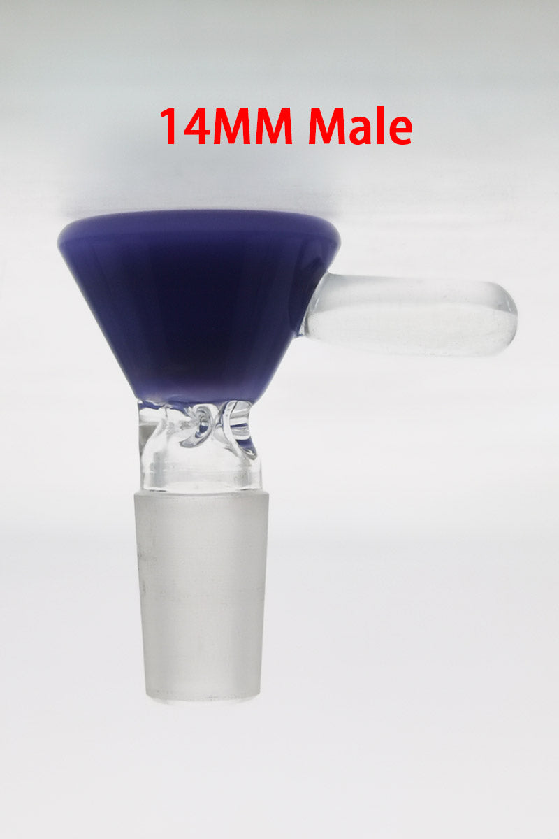 TAG 14MM Male Tall Pinched Screen Slide with Raised Handle in Purple - Front View