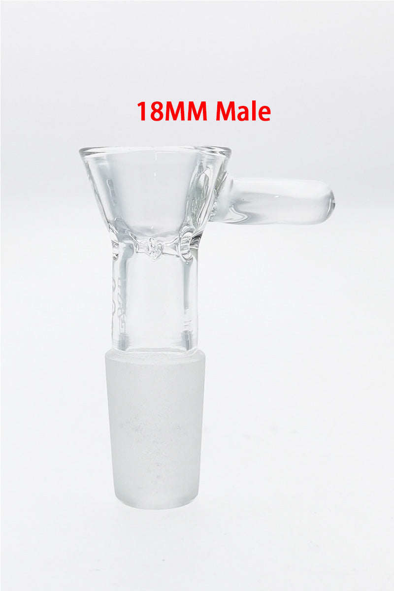 TAG 18MM Male Tall Pinched Screen Slide with Raised Handle for Bongs - Front View