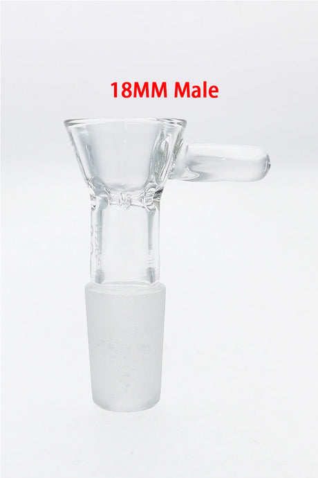 TAG 18MM Male Tall Pinched Screen Slide with Raised Handle for Bongs - Front View