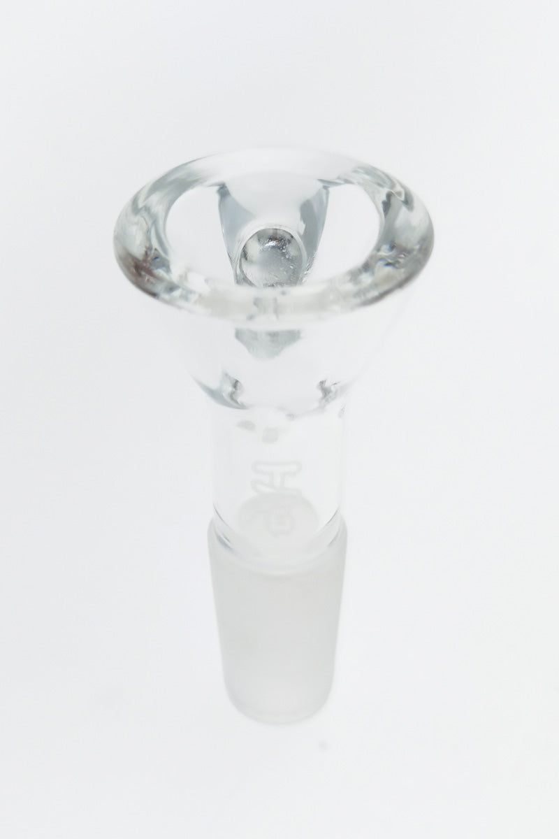 TAG Quartz Bong Bowl with Raised Handle and Pinched Screen - Front View