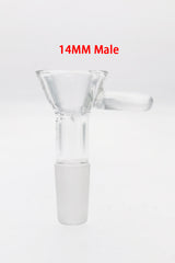 TAG Quartz Bong Bowl with Pinched Screen and Raised Handle for Easy Lifting - 14mm Male Joint