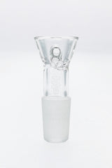 TAG - Quartz Bong Bowl with Raised Handle and Pinched Screen, Front View