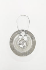 TAG Quartz Bong Bowl with Raised Handle and Pinched Screen, Top View, 14mm
