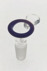 TAG Quartz Tall Pinched Screen Slide with Purple Handle for Bongs, Front View