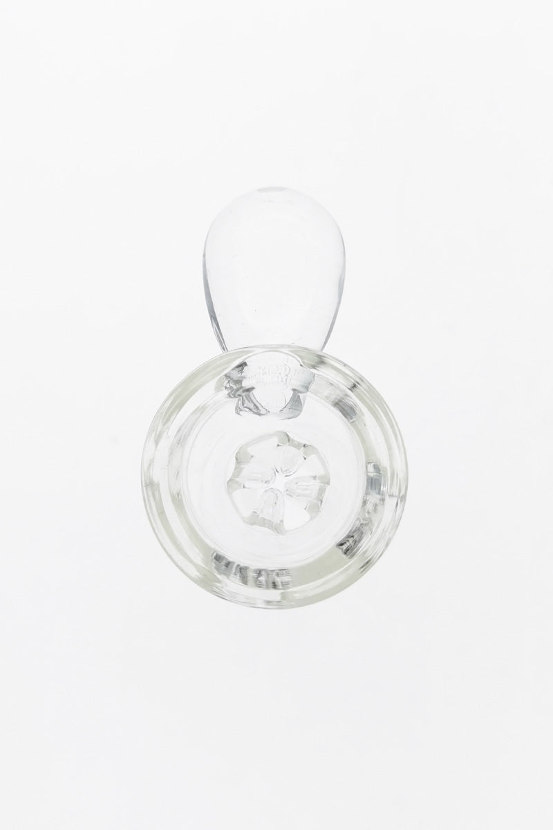 TAG Quartz Bong Bowl with Pinched Screen and Raised Handle - Top View
