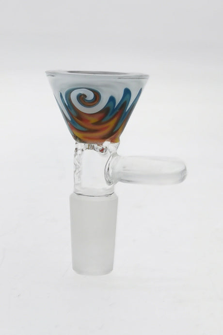 TAG Worked Reversal Bong Slide with Pinched Screen, Wigwag Design, and Handle - 14MM Male Joint