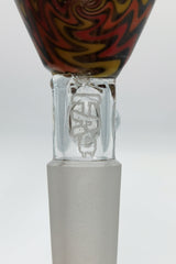 TAG Worked Reversal Bong Slide with Pinched Screen and Handle, Close-Up Front View