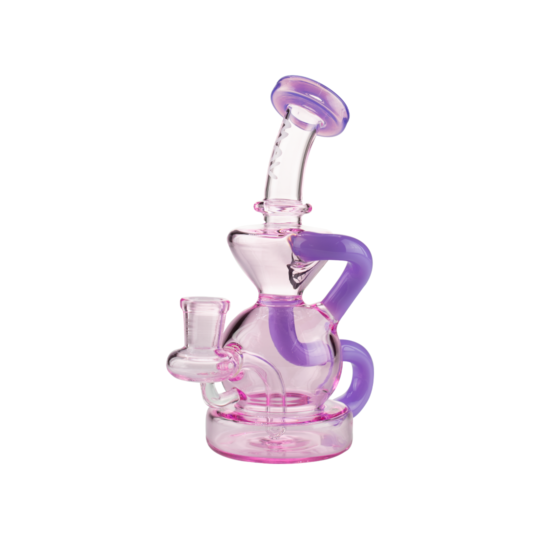 MAV Glass - Tahoe Bulb Recycler Dab Rig in Purple - Front View