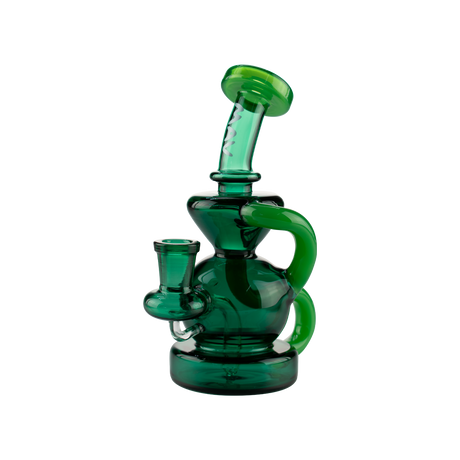 MAV Glass Tahoe Bulb Recycler Dab Rig in Emerald Green - Front View
