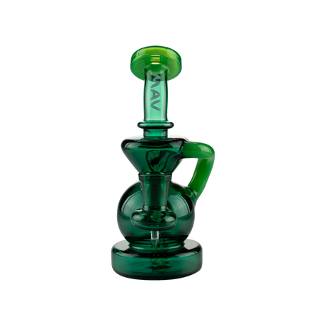 MAV Glass 7" Emerald Green Tahoe Bulb Recycler Dab Rig with Bent Neck and 14mm Banger