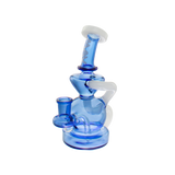MAV Glass Tahoe Bulb Recycler Dab Rig in Blue - Front View on White Background