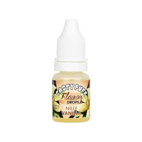 Tasty Puff Nilly Vanilla Flavor Drops, 0.25oz bottle, front view on white background