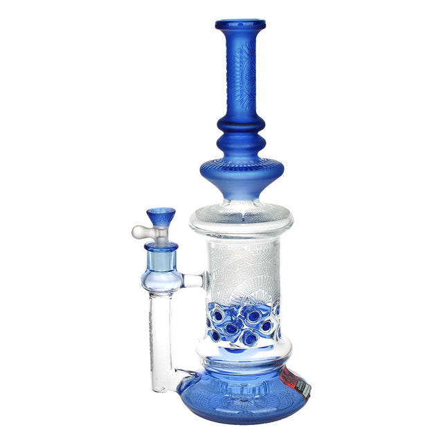 Tataoo Manifest Mandala Water Pipe, 13" tall, 14mm Female in Blue with Intricate Design