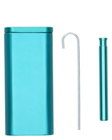 Teal Compact Dugout with Metal One-Hitter and Poker - Front View for Discreet Use