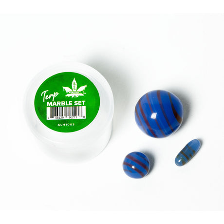 aLeaf Terp Slurp Pearl Set in mixed regular colors, 3 pieces displayed next to container