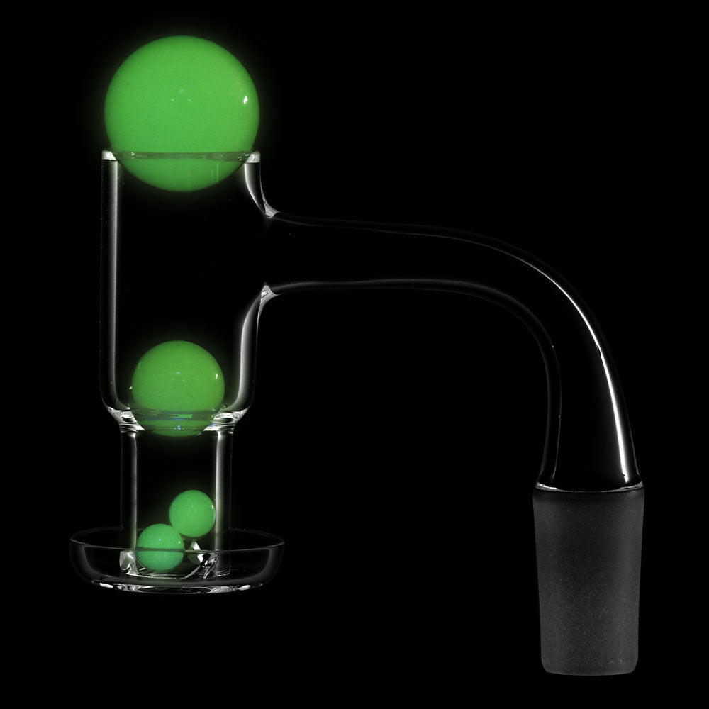Glow in the Dark Marble Set for Dab Rigs, 4 Pack, Borosilicate Glass, Side View