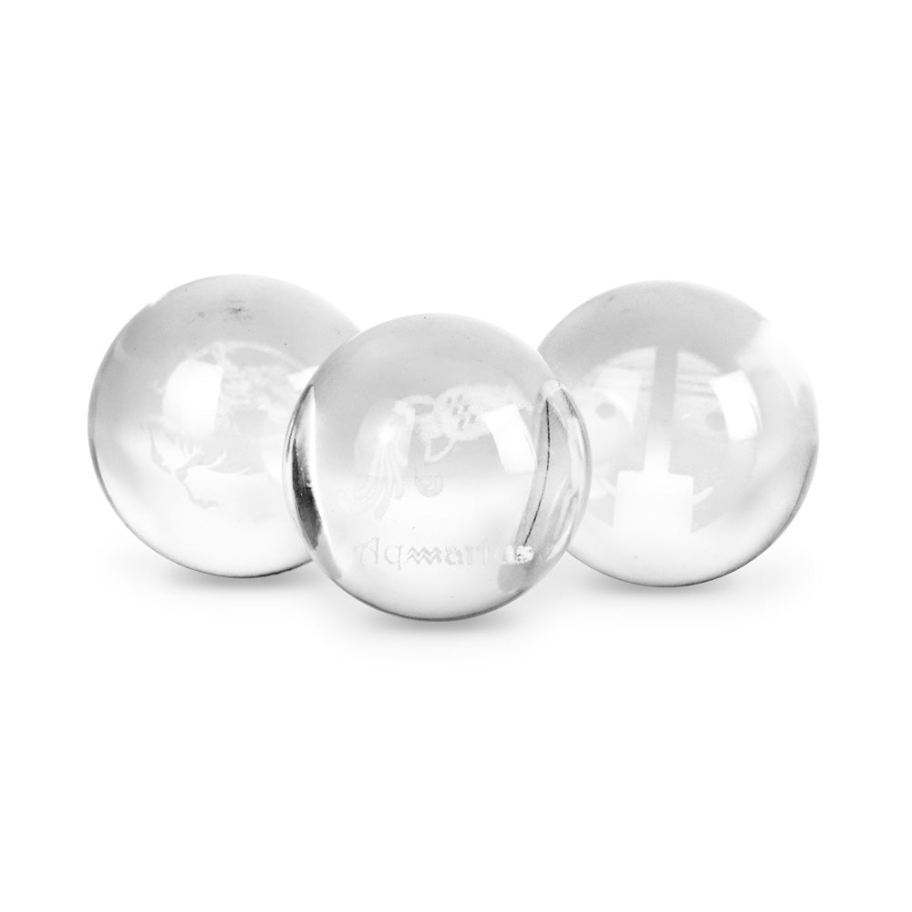 Set of 12 Terp Slurper Zodiac 3D Etched Ball Carb Caps made of Thick Borosilicate Glass