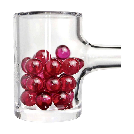 PILOT DIARY 6mm Ruby Terp Pearls 10pcs, clear glass container side view