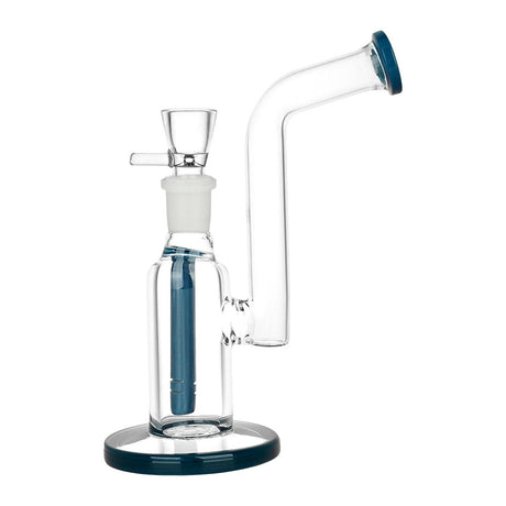 Bent Neck Water Pipe, 6", 14mm Female Joint, Borosilicate Glass, Front View on White