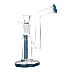 Bent Neck Water Pipe, 6", 14mm Female Joint, Borosilicate Glass, Front View on White