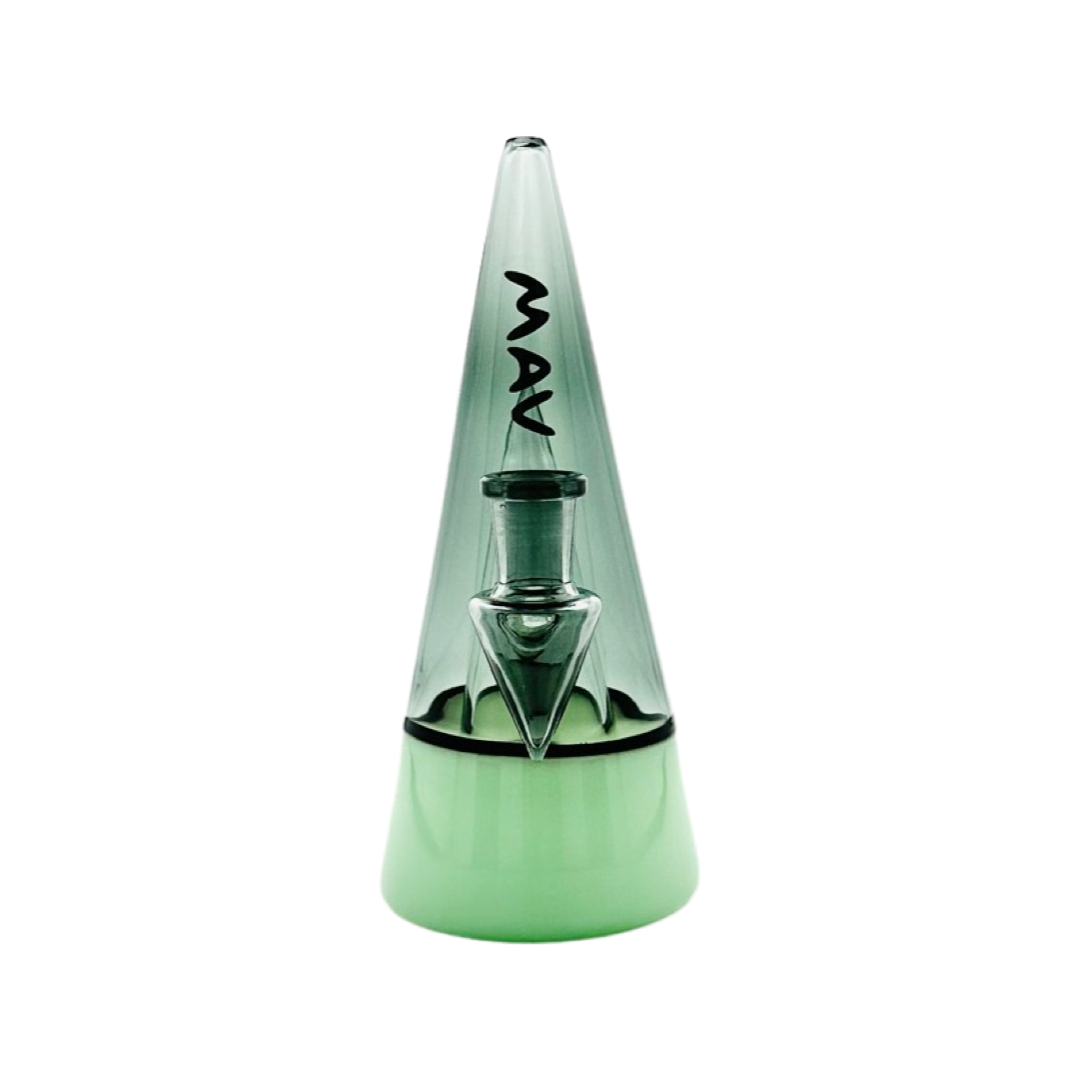 MAV Glass - The Beacon 2.0 Bong - Front View with Clear and Green Glass