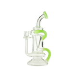 MAV Glass - The Big Bear Recycler Dab Rig with Green Accents - Front View