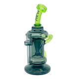 MAV Glass - The Big Bear Recycler Dab Rig in Teal with Bent Neck Design - Front View