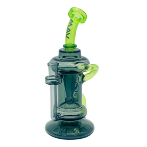 MAV Glass - The Big Bear Recycler Dab Rig in Teal with Bent Neck Design - Front View