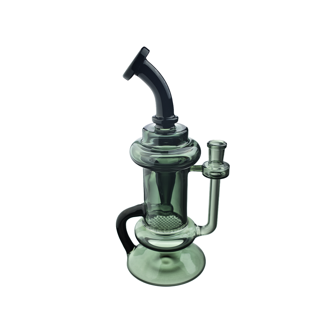 MAV Glass - The Big Bear Recycler Dab Rig - Angled Side View on White Background