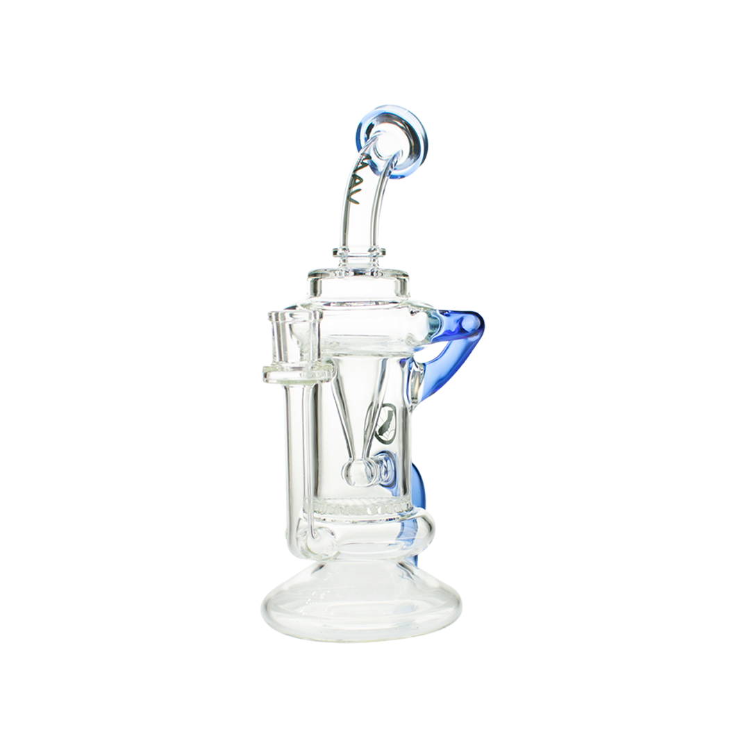 MAV Glass - The Big Bear Recycler Dab Rig - Clear Glass with Bent Neck