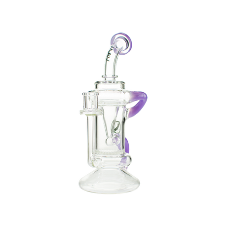 MAV Glass - The Big Bear Recycler Dab Rig - Clear with Purple Accents - Front View