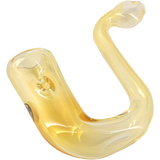 LA Pipes "Calabash" Fumed Glass Sherlock Hand Pipe, Angled Side View, For Dry Herbs