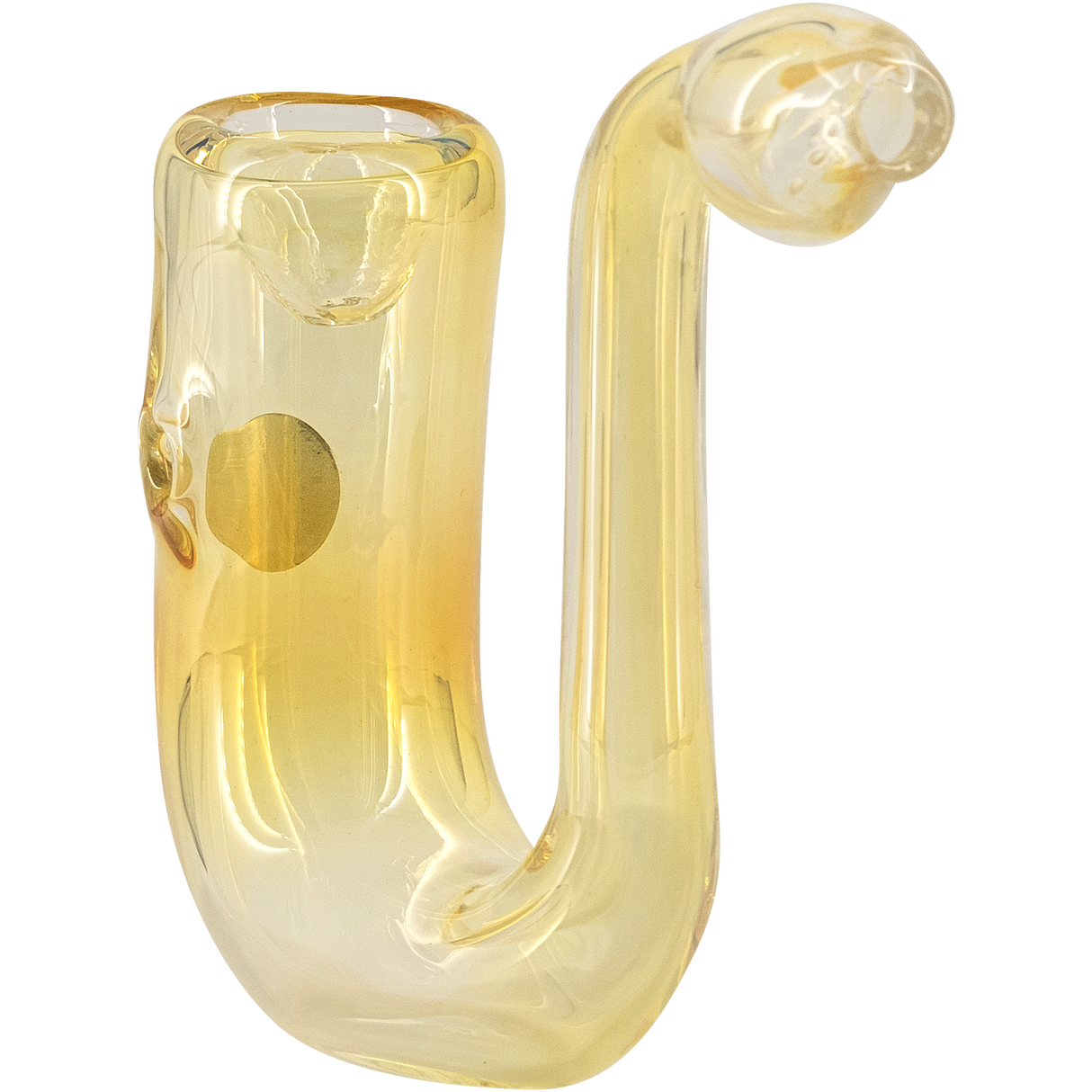 LA Pipes "Calabash" Fumed Glass Sherlock Hand Pipe, Color Changing Design, 4" Tall