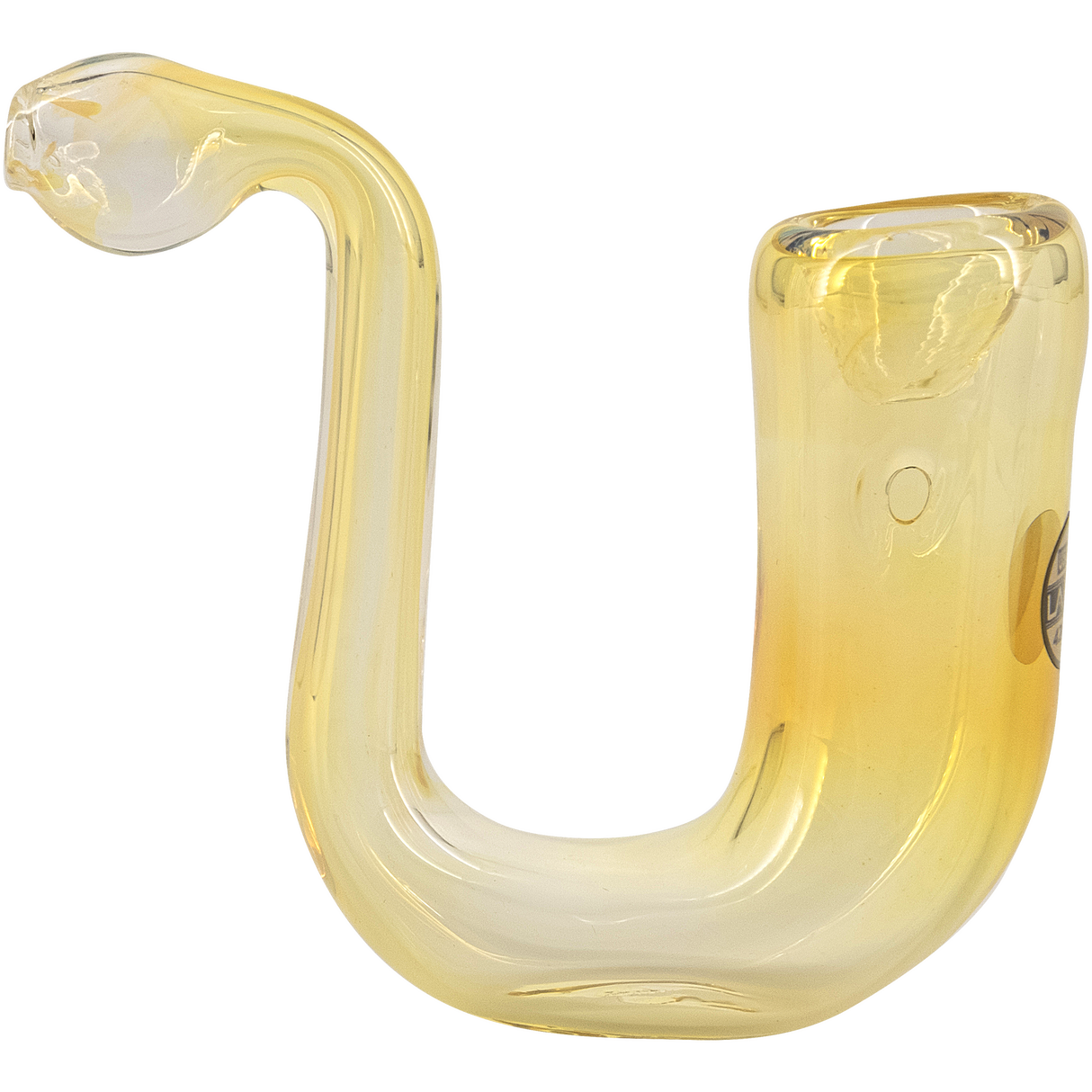 LA Pipes "Calabash" Fumed Glass Sherlock Hand Pipe, Color Changing, Side View