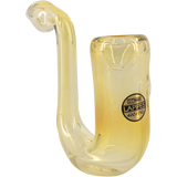 LA Pipes "Calabash" Fumed Glass Sherlock Hand Pipe, Color Changing, Front View