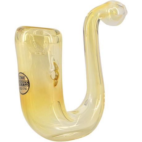 LA Pipes "Calabash" Fumed Glass Sherlock Hand Pipe, Color Changing Design, Side View