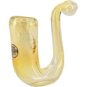 LA Pipes "Calabash" Fumed Glass Sherlock Hand Pipe, Color Changing Design, Side View