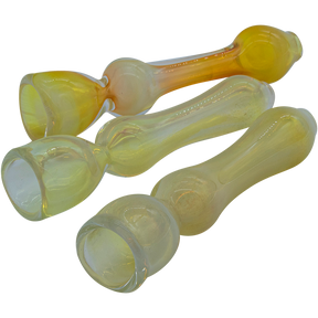 LA Pipes "Chill Fumes" Silver Fumed Chillum for Dry Herbs, 3.5" Borosilicate Glass, USA Made