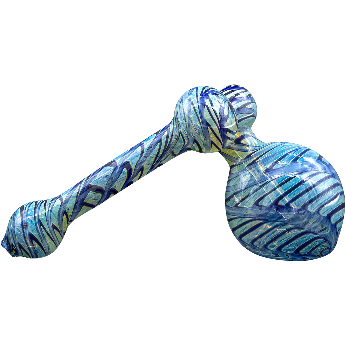 LA Pipes Colored Sidecar Fumed Bubbler Pipe, 6" Borosilicate Glass, for Dry Herbs, USA Made