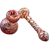 LA Pipes Colored Sidecar Bubbler in Ruby Red with Fumed Glass Design, 6" Length